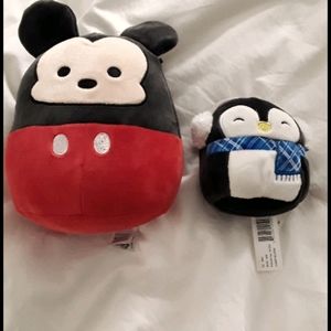 Mickey mouse and luna the penquin squsihmallow